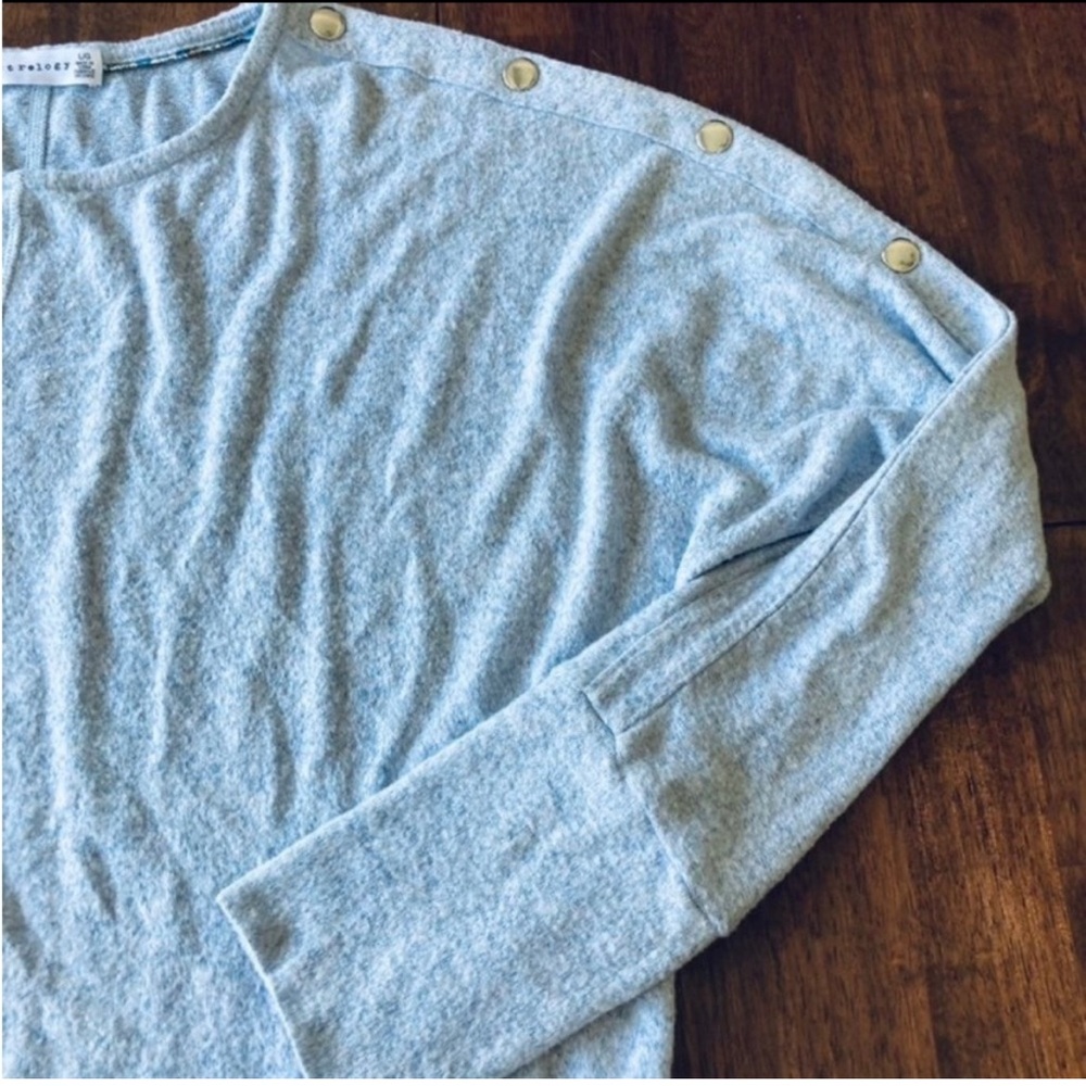 Retrology Soft Long Sleeve Blue Top Large